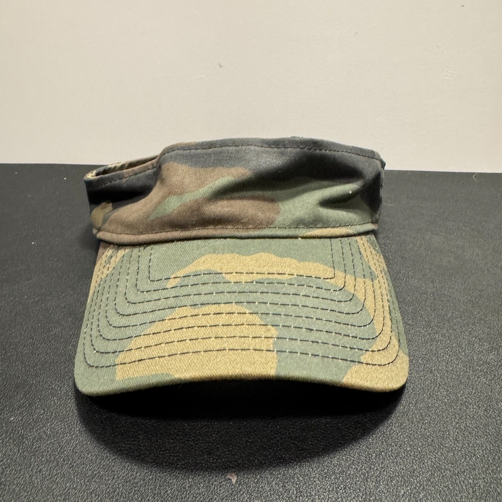 New Era‎ Visor Hat Cap Strap Back Camouflage Woodland Outdoor OSFA Camo Green